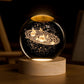3d Galaxy Solar System Crystal Ball Night Light With Wooden Base For Boys And Girls