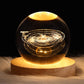 3d Galaxy Solar System Crystal Ball Night Light With Wooden Base For Boys And Girls