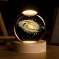 3d Galaxy Solar System Crystal Ball Night Light With Wooden Base For Boys And Girls