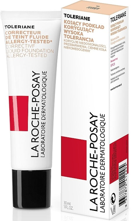 La Roche-posay Toleriane Corrective Liquid Foundation Spf 25 – High-coverage, Lightweight Makeup For Sensitive Skin – 30ml – Shade: Ivory